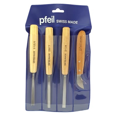 Set D 4er Pfeil de 1 Formon 2 Gubias y 1 Cuchillo para Xilografía y Tallado en Madera1