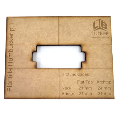 Plantilla de Ruteo para capsula doble (humbucker) en MDF 5mm