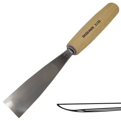 Gubia Pfeil 3 Semi Plana 30 mm de ancho para Tallado de Madera1