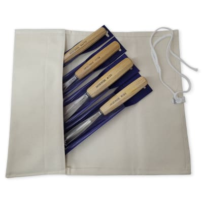 Pack de 3 Gubias Semi Curvas y 1 Gubia Semi plana Pfeil con Estuche de Lona