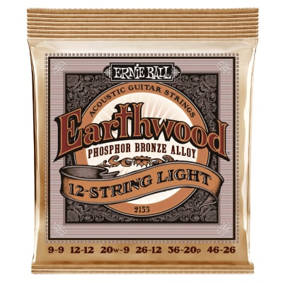 Cuerdas 2153 para Guitarra Electroacustica. 12-String. Earthwood Phosphor Bronze Light .009 .009 - .046 .0261
