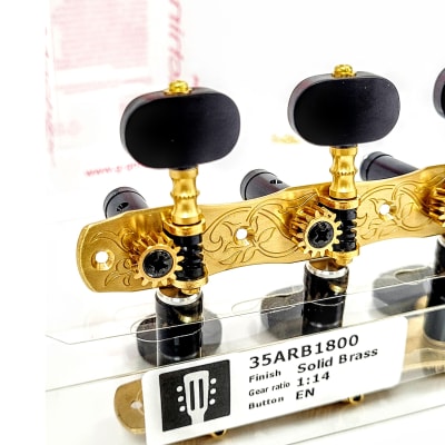 Clavijero Guitarra Clásica Gotoh 3L+3R Gold 35ARB1800-EN Gold y Botón de Madera Negro