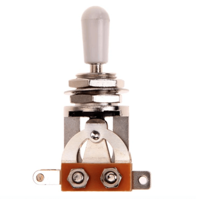 Switch 3-Way Corto para Les Paul. Color: Chrome. Perilla: White1