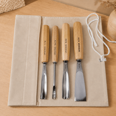 Pack de 3 Gubias Semi Curvas y 1 Gubia Semi plana Pfeil con Estuche de Lona1