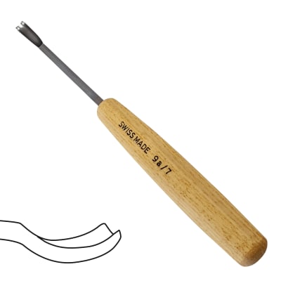 Gubia No 9A Semi Curva Corta de 7 mm de ancho para hacer Cuchara o Cuenco1