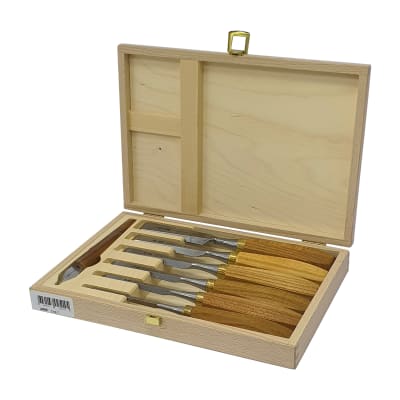 Set de 6 Formones Carpinteros + Estuche de Madera. Mod: CMK 71