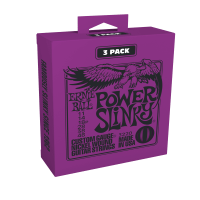 Cuerdas Mod: 3220 Power Slinky para Guitarra Electrica .011 - .048 (Pack de 3 Sets)1