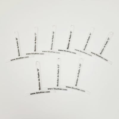 Medidor Acrilico de Radio. 9 pcs, de 65mm de ancho Color Blanco1