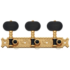 Clavijero Guitarra Clásica Gotoh 3L+3R Gold 35G620-EN Boton Madera Ebano