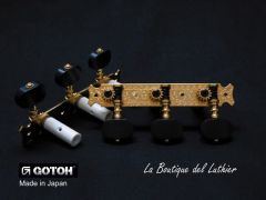 Clavijero Guitarra Clásica Gotoh 3L+3R Gold 35G620-EN Boton Madera Ebano