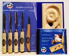 Se de Gubias + Cuchillos + Madera + DVD. Mod: 3436 SB (5 pcs) Two Cherries
