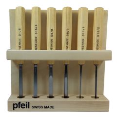 Set de 6 Gubias Pfeil para Xilografía y Tallado en Madera Mod: D 6er