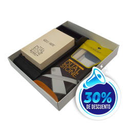 Set de Piedras Multiformas Suehiro GDS-66W para Afilado de Herramientas. Granos 6000 / 4000 / 600 + Base