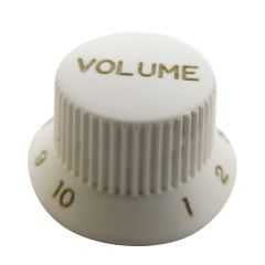 Perilla Plastica para Volumen. White. Stratocaster y Telecaster. Mod: KW-240V