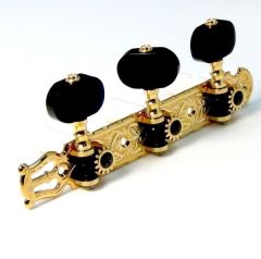 Clavijero Guitarra Clásica Gotoh 3L+3R Gold 35G1600-EN Boton Madera Ebano