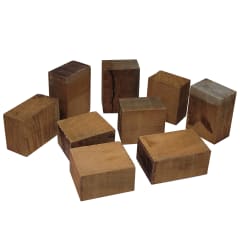 Set de 9 Bloques de Cedro Hondura de 90 mm x 80 mm x 50 mm +- C/U