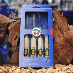 Set 3424 SB de 3 Mini Gubias y 1 Cuchillo Two Cherries para Xilografia y Tallado