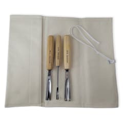 Pack de 3 Gubias Semi Curvas y 1 Gubia Semi plana Pfeil con Estuche de Lona