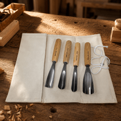 Pack de 2 Gubias Semicurvas y 2 Gubia en U Pfeil con Estuche de Lona