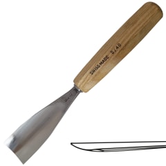 Gubia Pfeil 5 Semi Plana 40 mm de ancho para Tallado de Madera