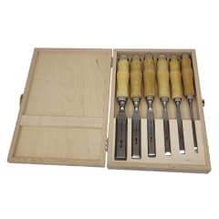 Set de 6 Formones Carpinteros + Estuche de Madera. Mod: Z1