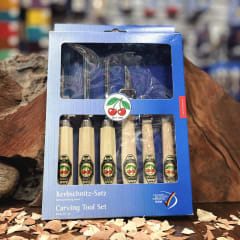 Set 3406 SB de 3 Mini Gubias y 3 Cuchillos Two Cherries para Xilografia y Tallado
