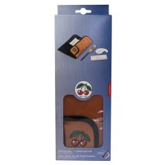 Set 3824 de 3 Rasquetas 1 Bruñidor con Estuche de Cuero Two Cherries