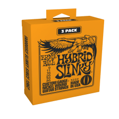 Cuerdas Mod: 3222 Hybrid Slinky para Guitarra Electrica .009 - .046 (Pack de 3 Sets)