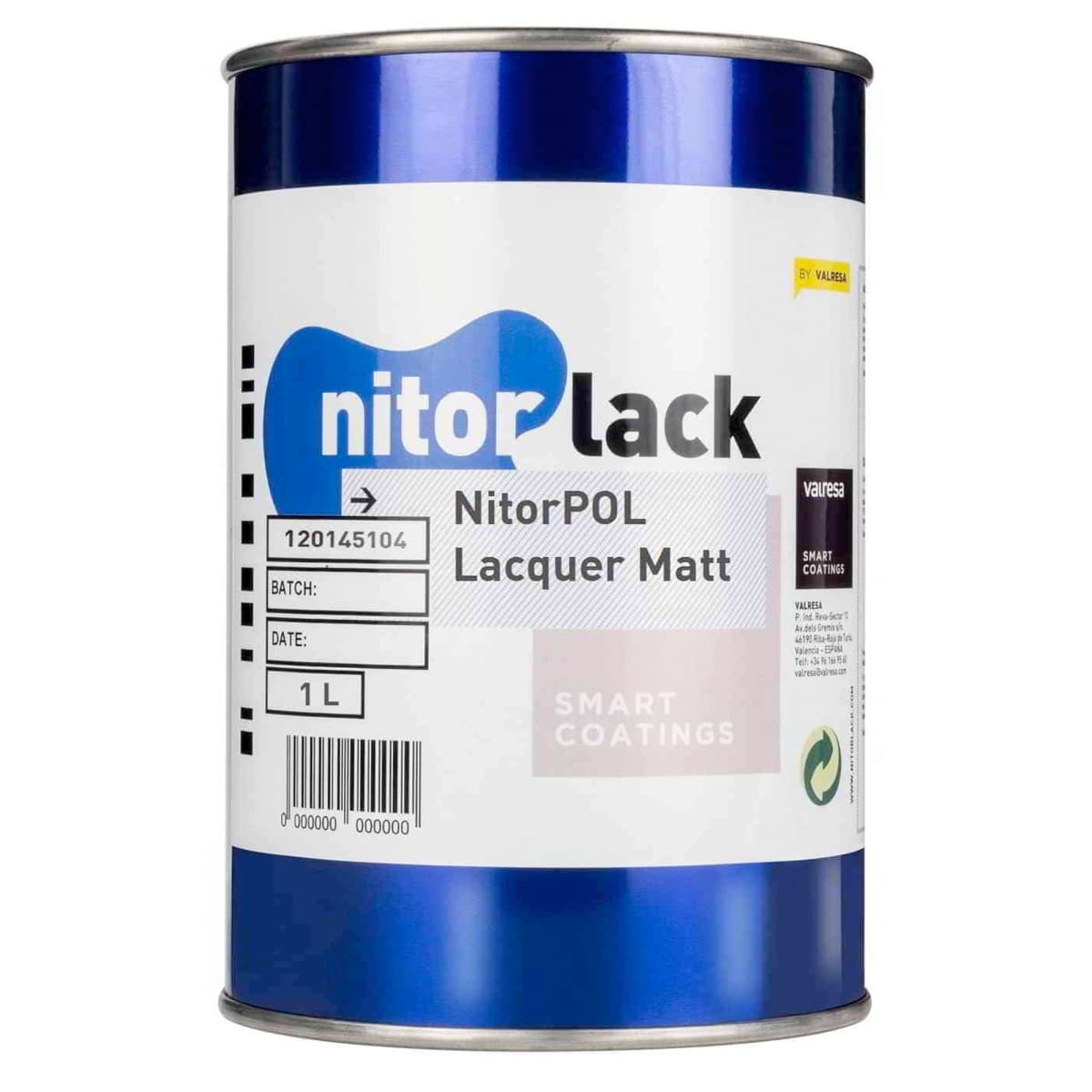 Poliuretano Lacquer Matt Nitorpol de Nitorlack. Incoloro. 1 litro + 2 catalizadores 144 de 250 ml2