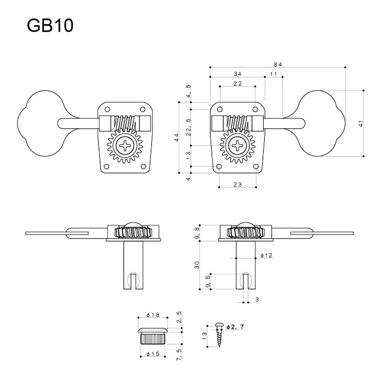 Clavijero Gotoh 2L+2R Nickel GB10 para Bajo Electrico5