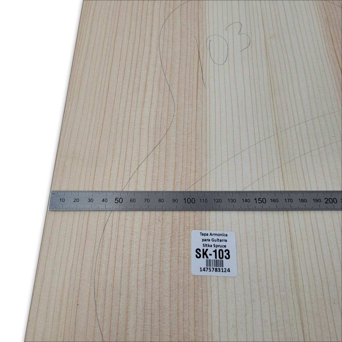 Tapa Armonica Unica SK-103 de Sitka Spruce para Tiple, Cuatro e Instrumentos Pequeños4