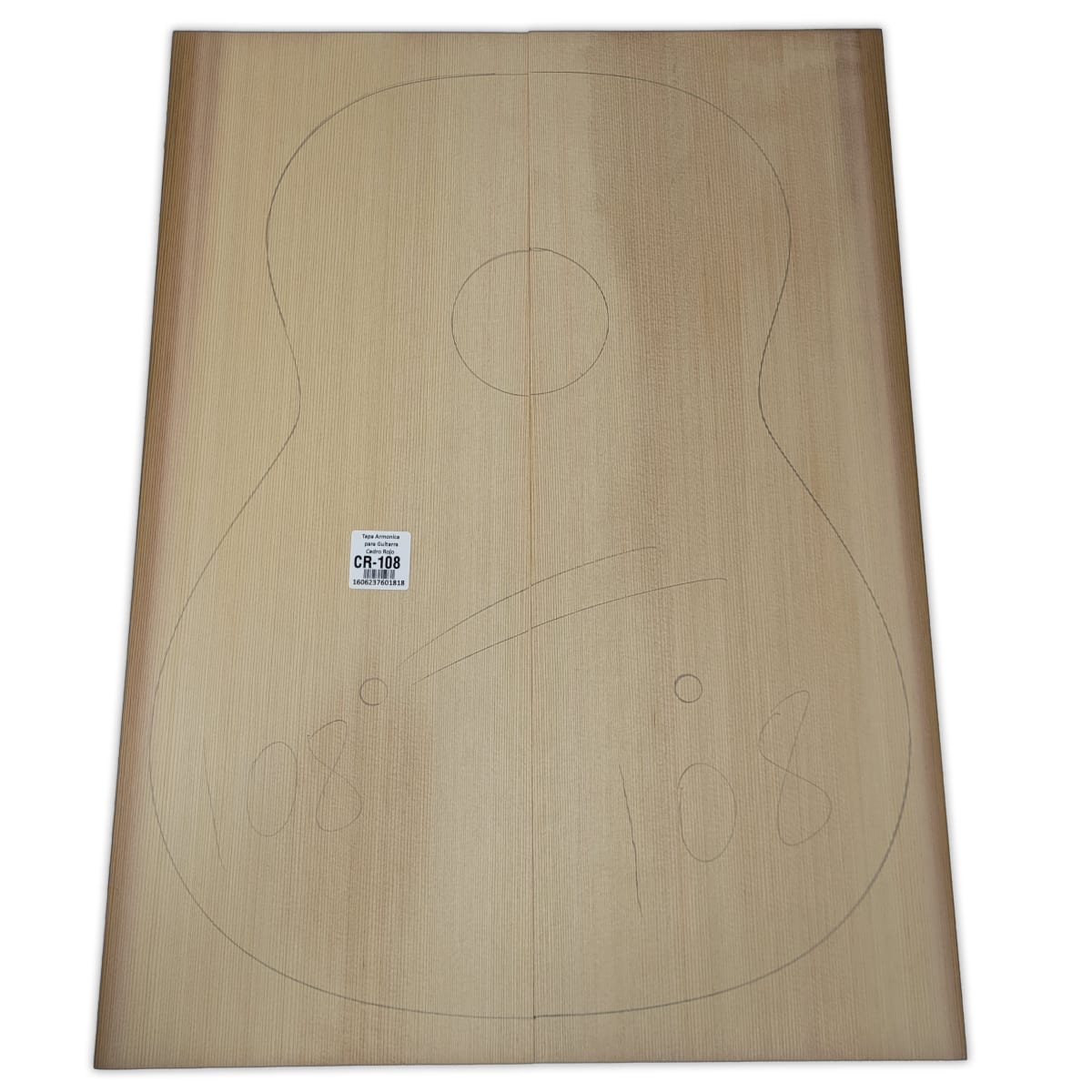 Tapa Armonica Unica CR-108 de Cedro Rojo Canadiense para Guitarra Calidad AAA 0