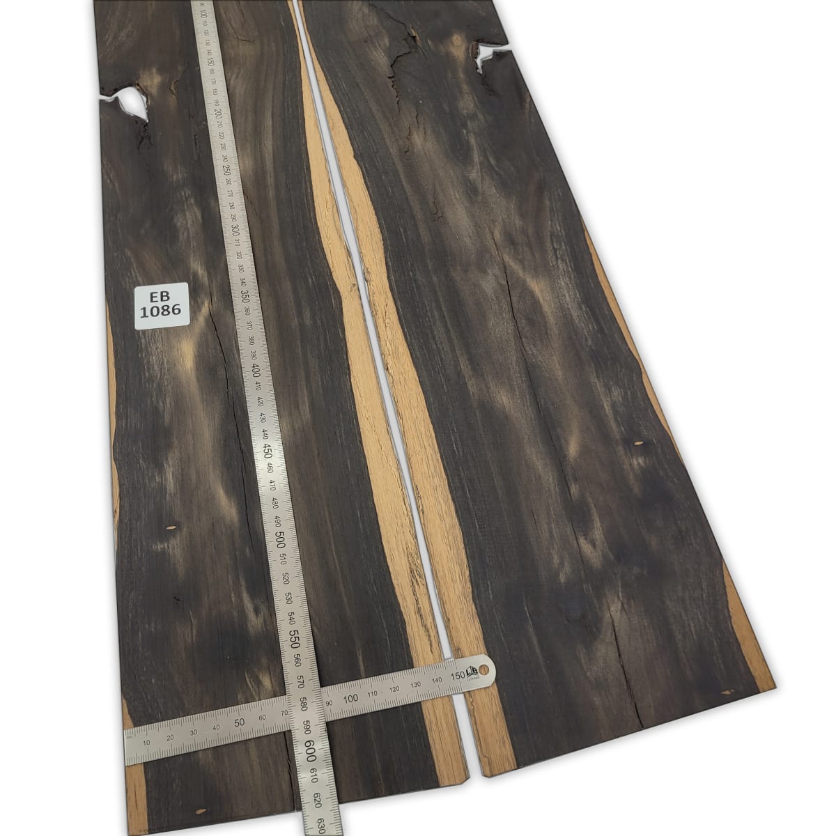 Set de 2 Láminas EB-1086 de Ebano para Artesanía / Madera con Rajaduras, nudos y Quebraduras propias de la madera3