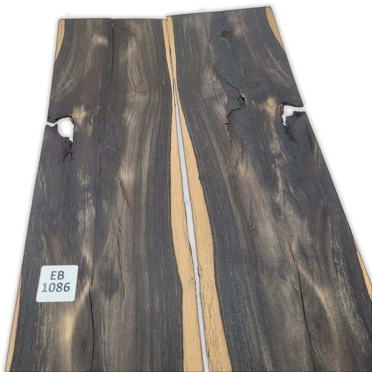 Set de 2 Láminas EB-1086 de Ebano para Artesanía / Madera con Rajaduras, nudos y Quebraduras propias de la madera4