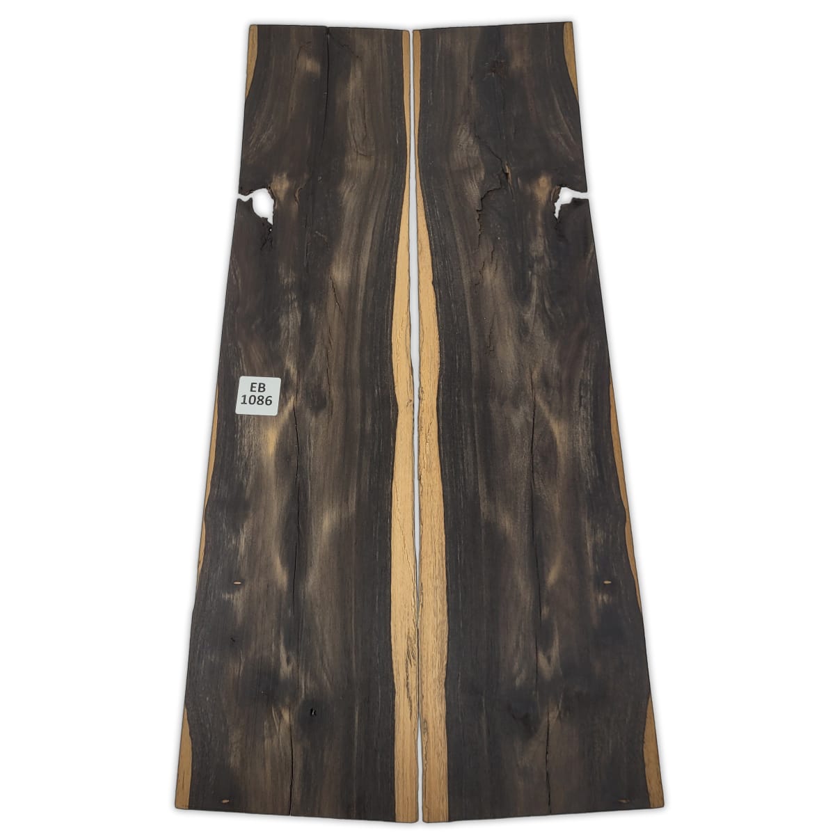 Set de 2 Láminas EB-1086 de Ebano para Artesanía / Madera con Rajaduras, nudos y Quebraduras propias de la madera7