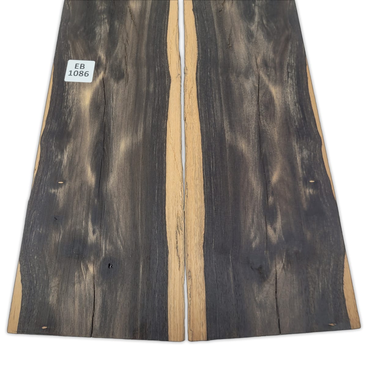 Set de 2 Láminas EB-1086 de Ebano para Artesanía / Madera con Rajaduras, nudos y Quebraduras propias de la madera 0