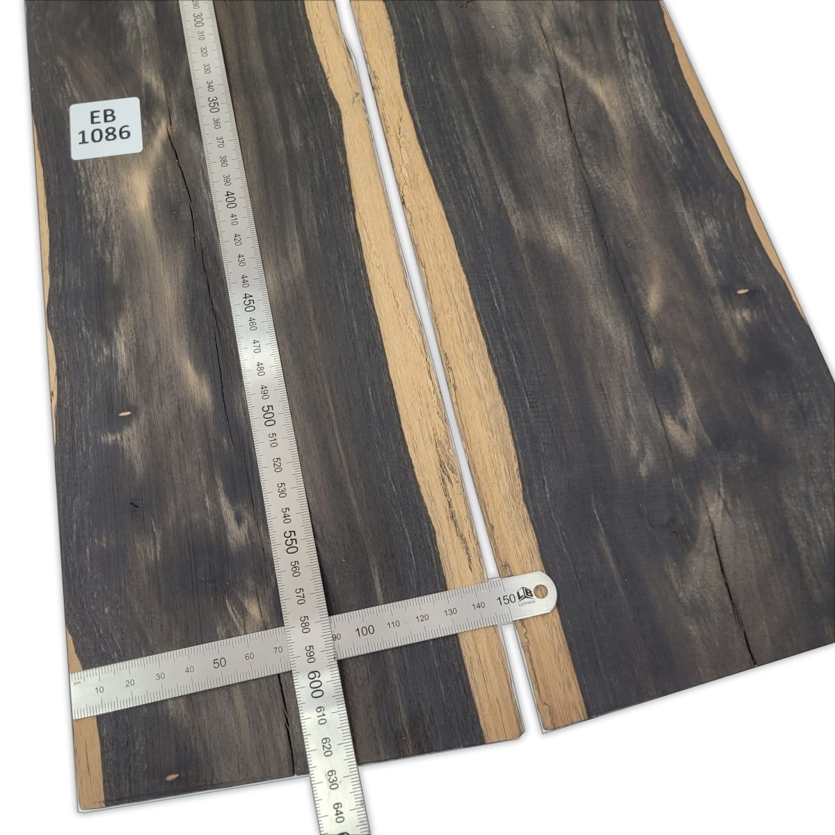 Set de 2 Láminas EB-1086 de Ebano para Artesanía / Madera con Rajaduras, nudos y Quebraduras propias de la madera2