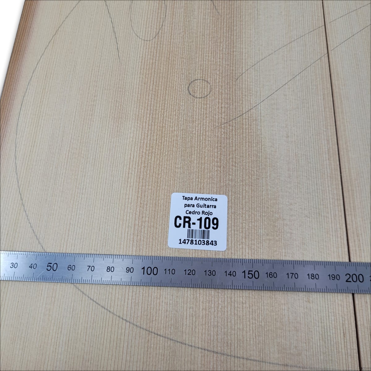 Tapa Armonica Unica CR-109 de Cedro Rojo Canadiense para Guitarra Calidad AAA3