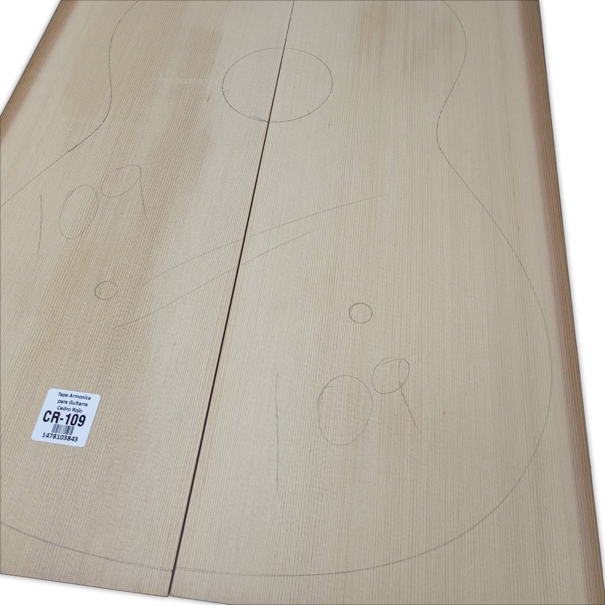 Tapa Armonica Unica CR-109 de Cedro Rojo Canadiense para Guitarra Calidad AAA7