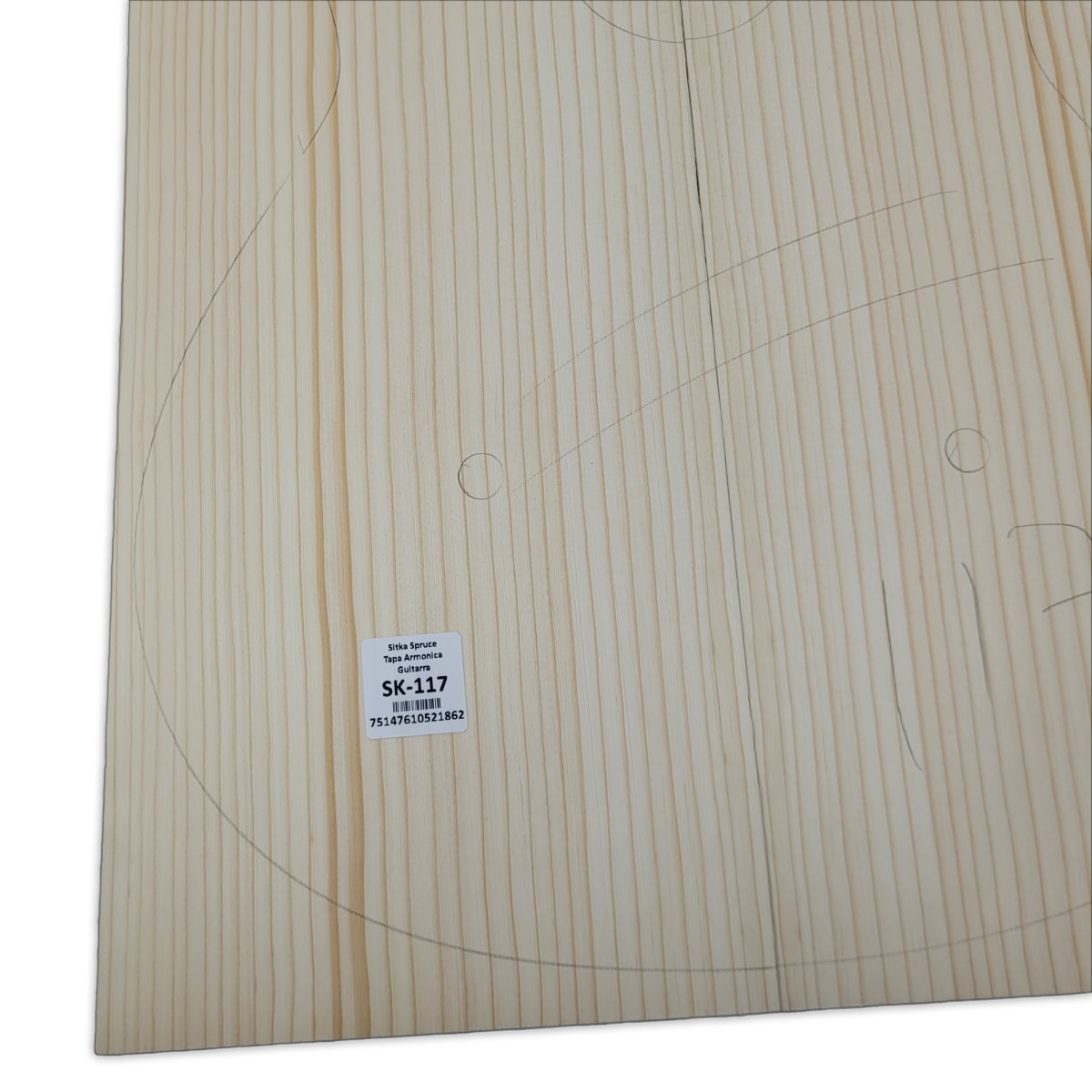 Tapa Armonica Unica SK-117 de Sitka Spruce para Guitarra / Calidad A8