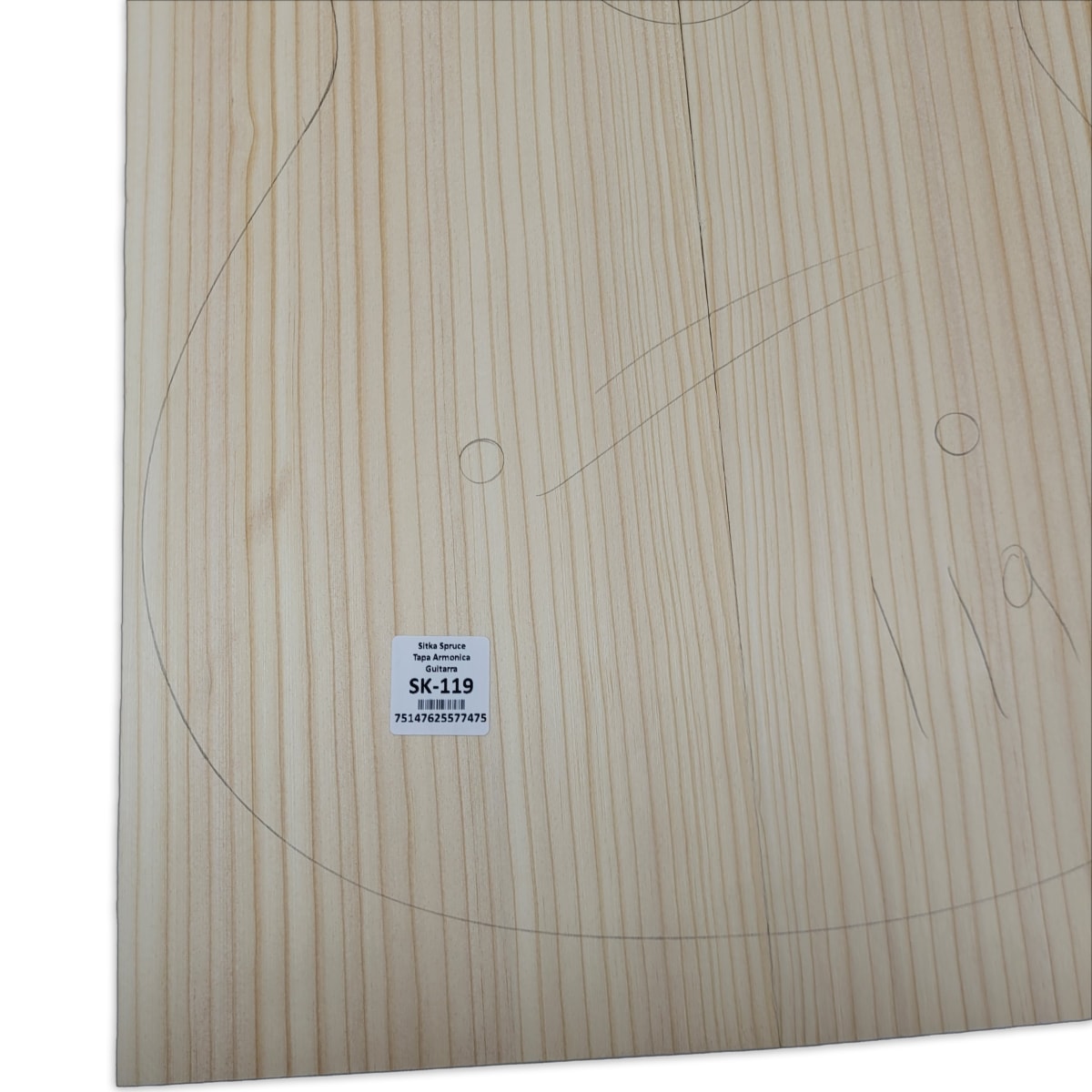 Tapa Armonica Unica SK-119 de Sitka Spruce para Guitarra / Calidad A9