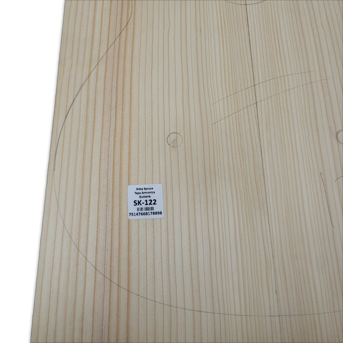 Tapa Armonica Unica SK-122 de Sitka Spruce para Guitarra / Calidad A8