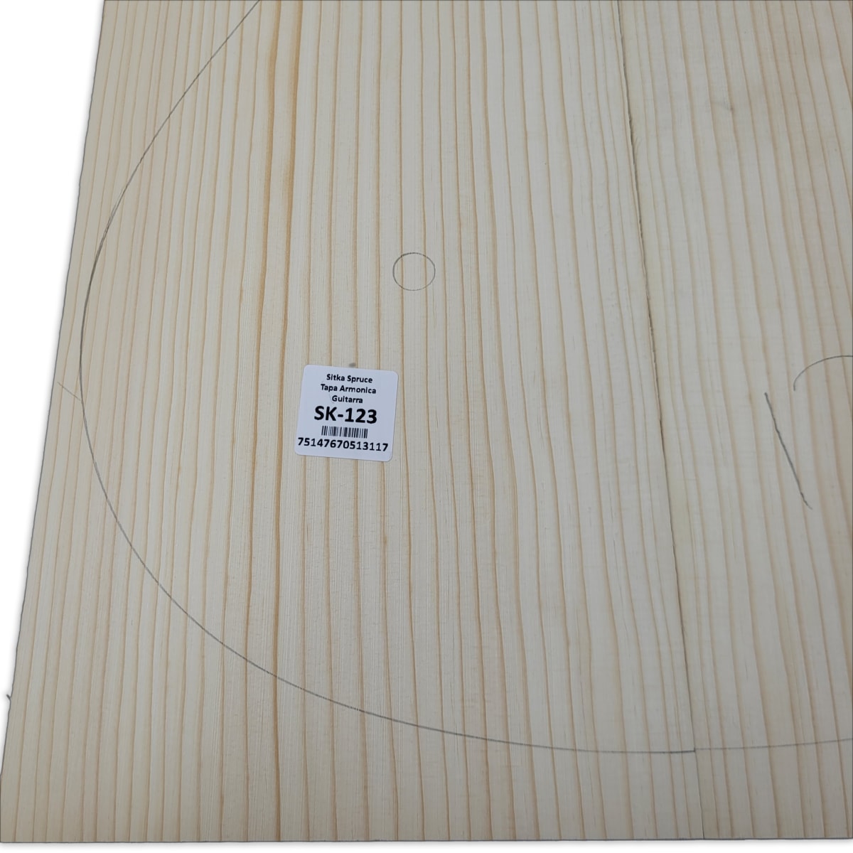 Tapa Armonica Unica SK-123 de Sitka Spruce para Guitarra / Calidad A8