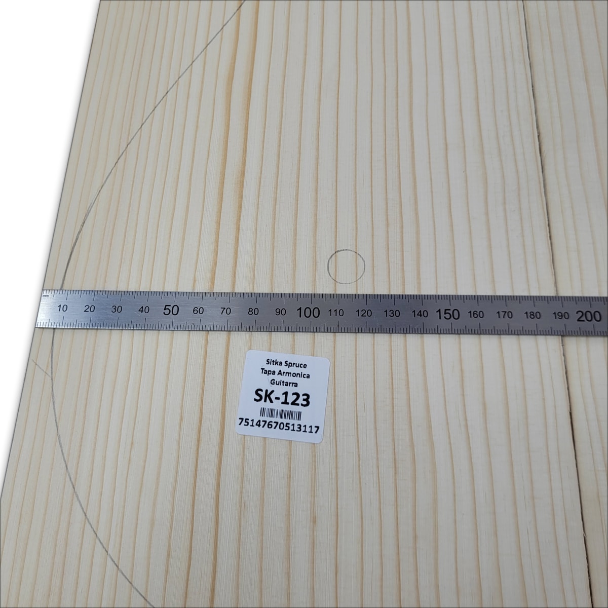 Tapa Armonica Unica SK-123 de Sitka Spruce para Guitarra / Calidad A5