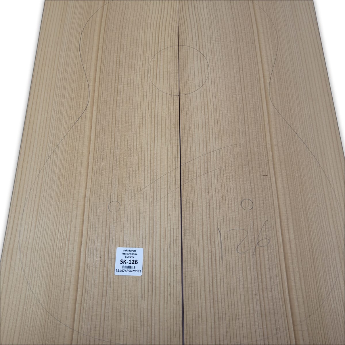 Tapa Armonica Unica SK-126 de Sitka Spruce para Guitarra // Calidad AA Torrefied8