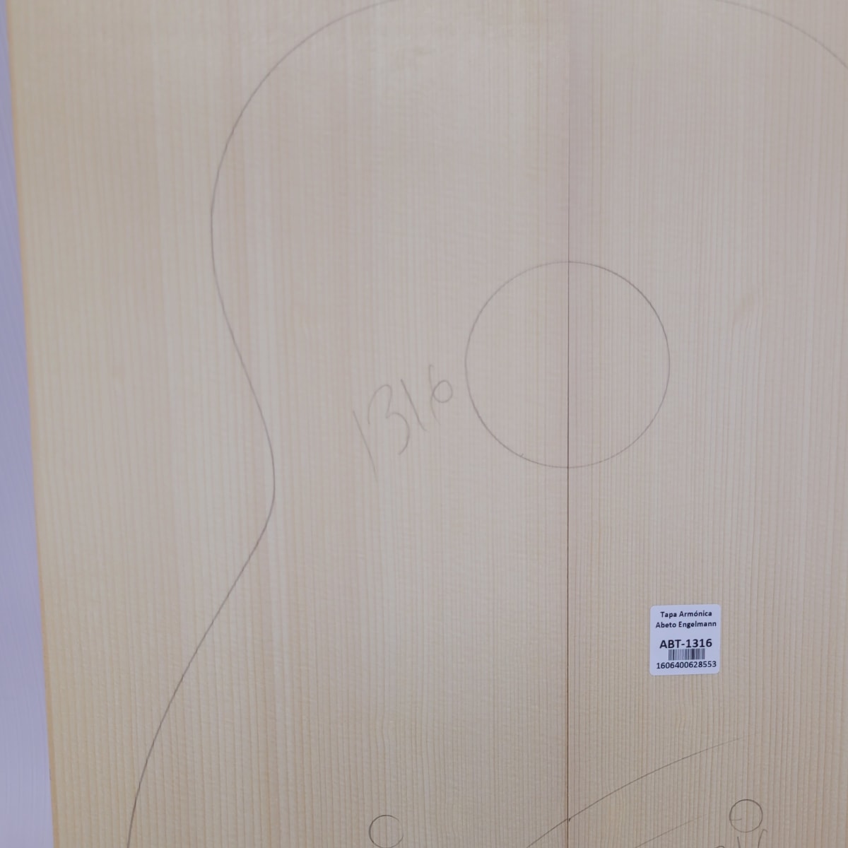 Madera para Tapa Armónica REF: 1316 para Guitarra de Abeto Engelmann Calidad AA5