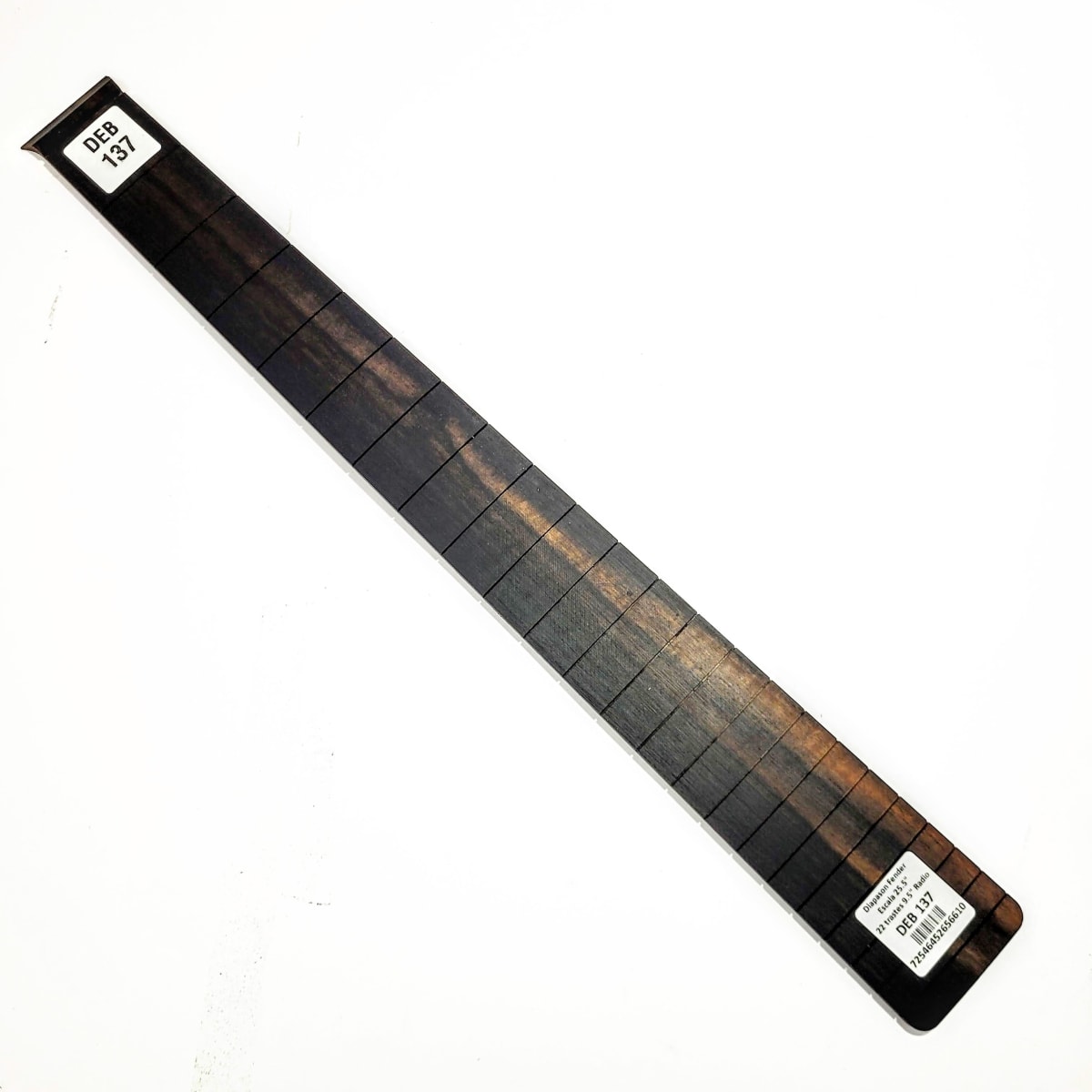 Diapasón Ranurado DEB-137 de Ébano Africano Especial para Guitarra Tipo Fender Escala 25.5