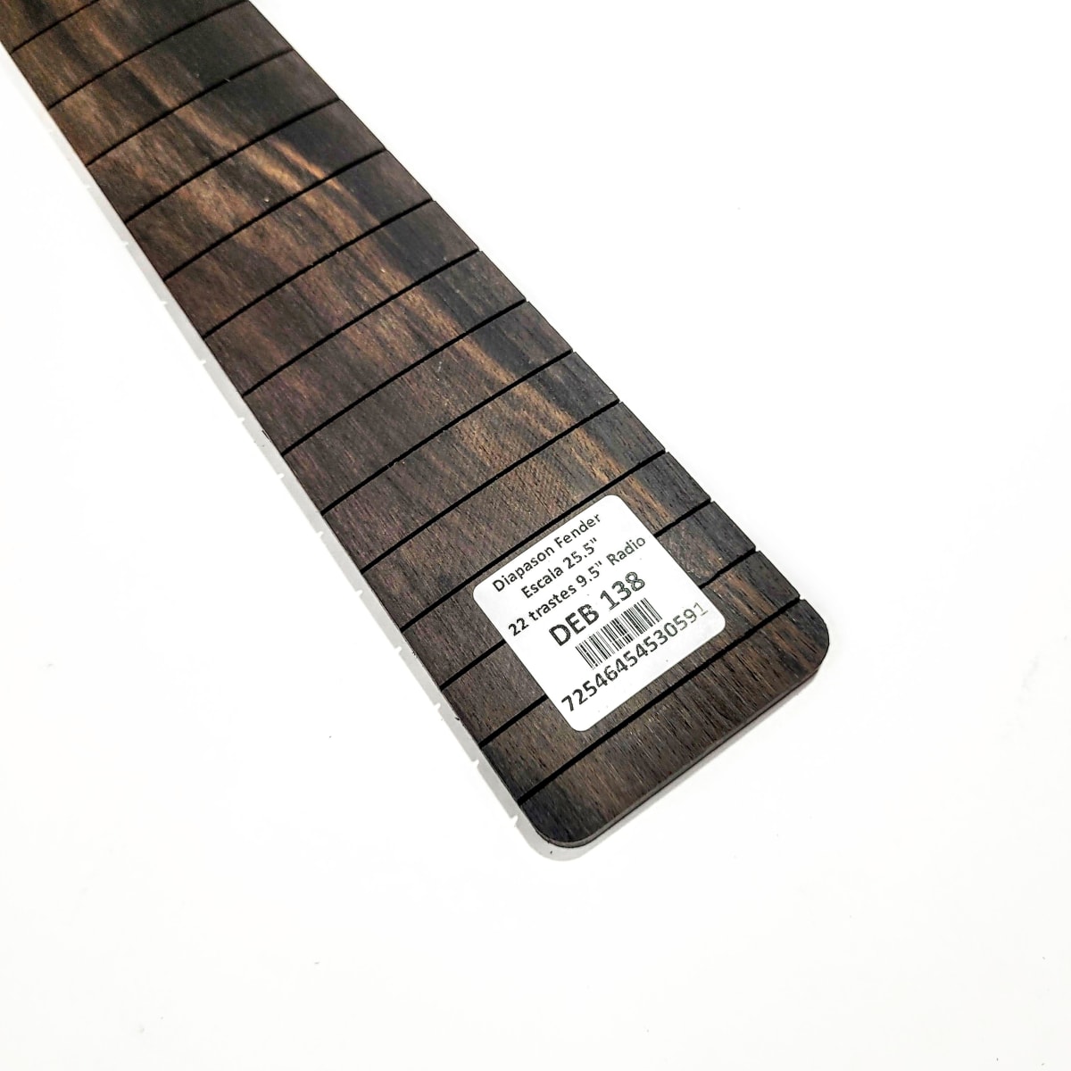Diapasón Ranurado DEB-138 de Ébano Africano Especial para Guitarra Tipo Fender Escala 25.5