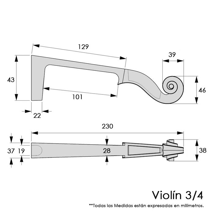 Mango Semi Elaborado para Violin 3/41