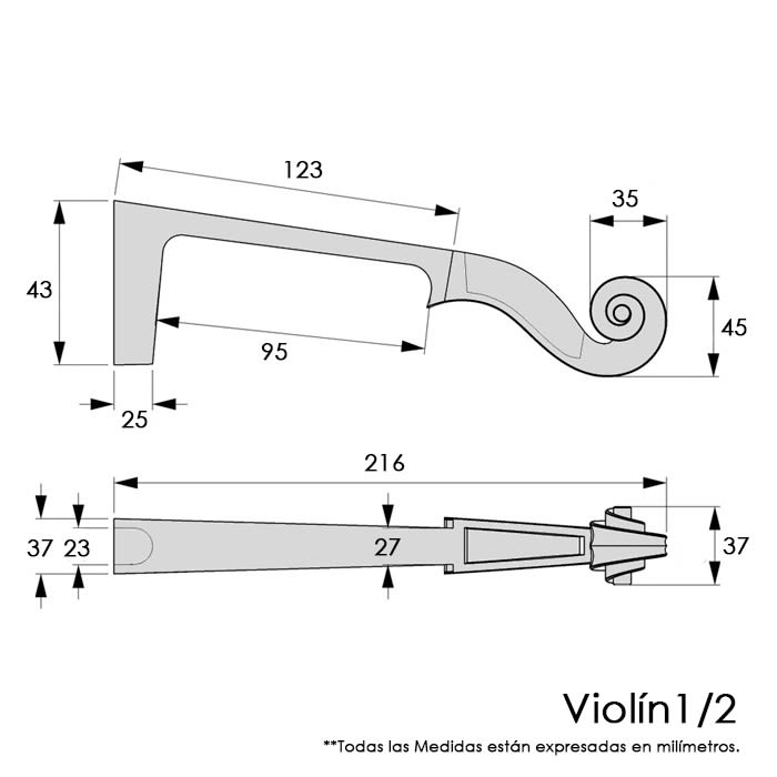 Mango Semi Elaborado para Violin 4/42